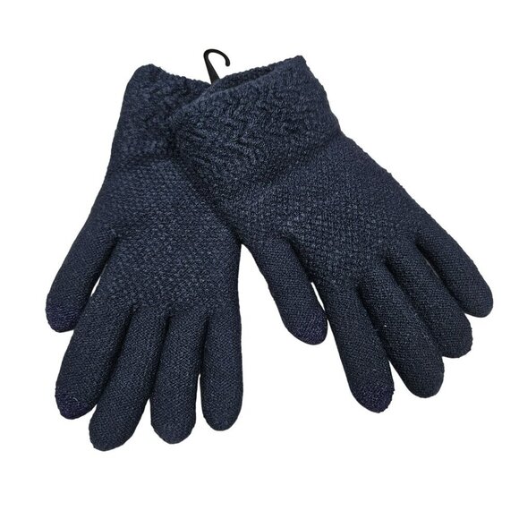 Brand Unknown NWT Chunky Knit Navy Gloves‎ With Touchscreen Fingertips Warm Soft - Picture 1 of 6